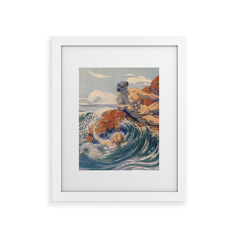 "You sea!... I behold... your crooked inviting fingers" (Margaret C. Cook, Leaves of Grass, 1913) Framed Art Print