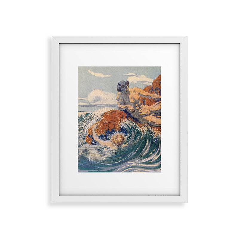 "You sea!... I behold... your crooked inviting fingers" (Margaret C. Cook, Leaves of Grass, 1913) Framed Art Print