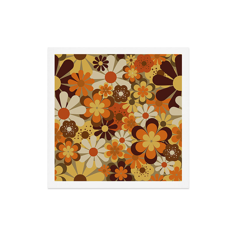 70's Floral Prints, Retro Art Art Print