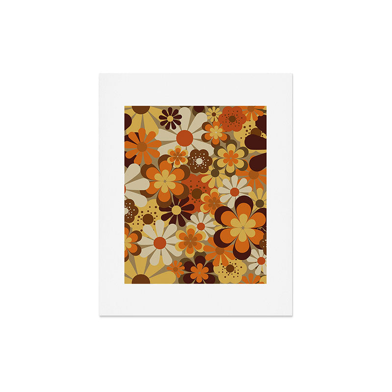 70's Floral Prints, Retro Art Art Print