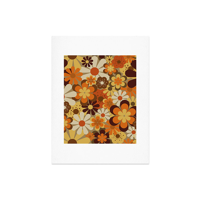 70's Floral Prints, Retro Art Art Print