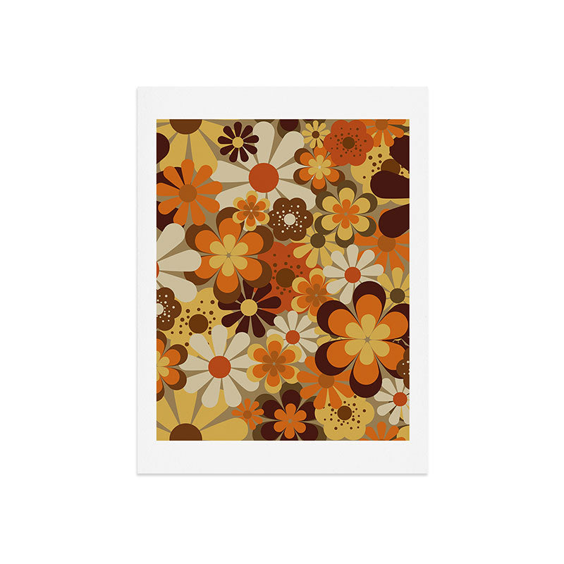 70's Floral Prints, Retro Art Art Print