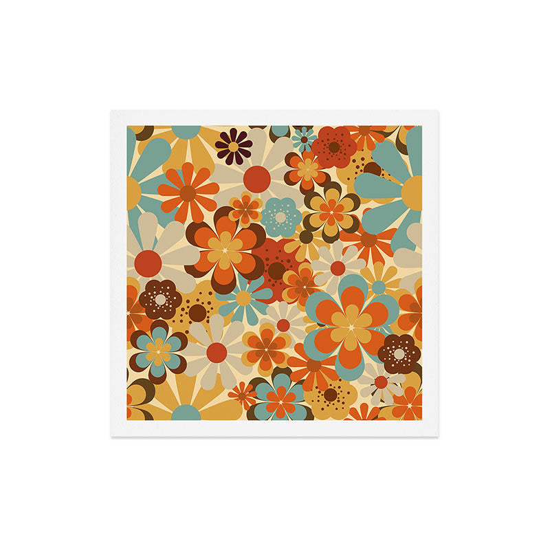 70's Retro Floral Patterned Prints Art Print