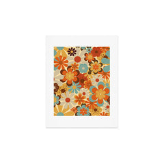 70's Retro Floral Patterned Prints Art Print