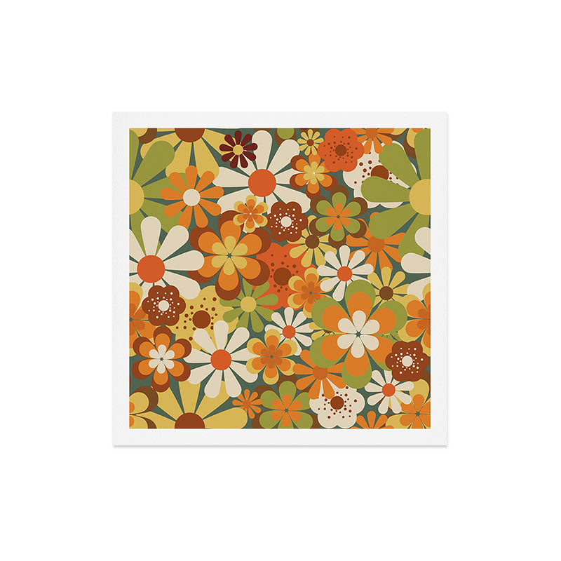 70's Retro Flowers Print Art Print