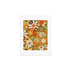 70's Retro Flowers Print Art Print