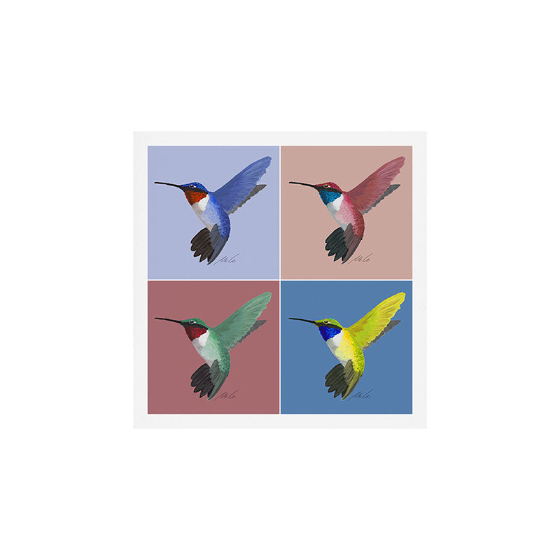 05 Blue, Red, Green, Yellow Hummingbird Art Print