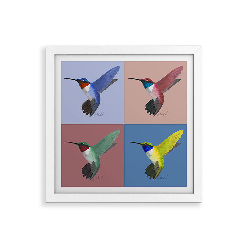 05 Blue, Red, Green, Yellow Hummingbird Framed Art Print