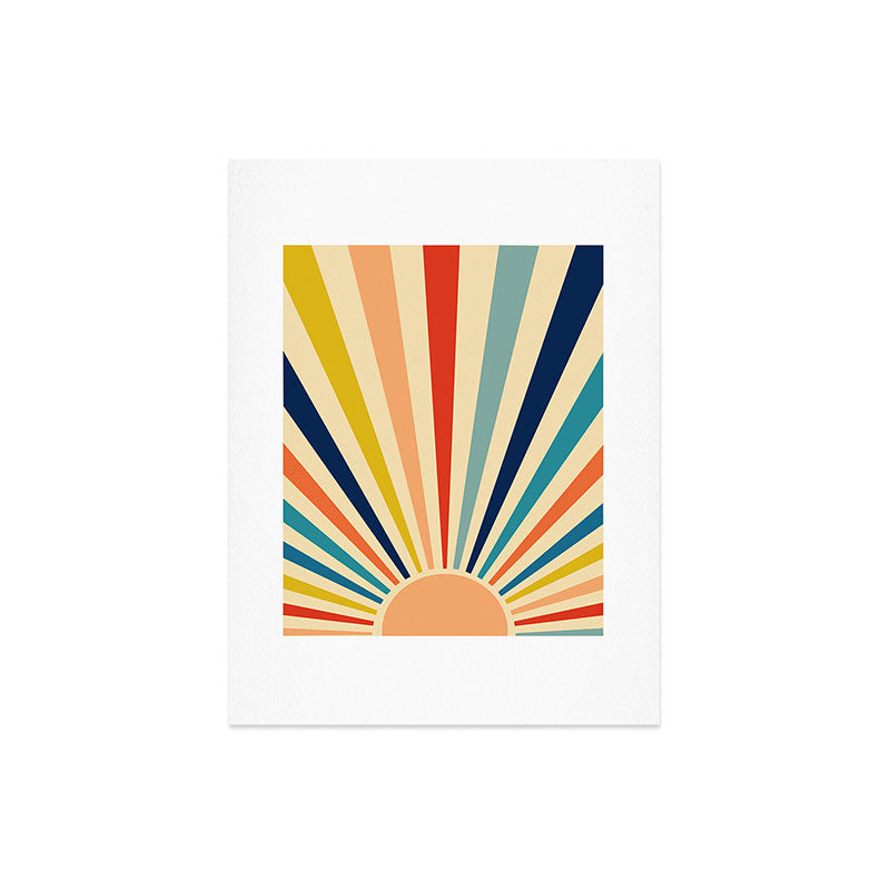 60s retro sun  Art Print