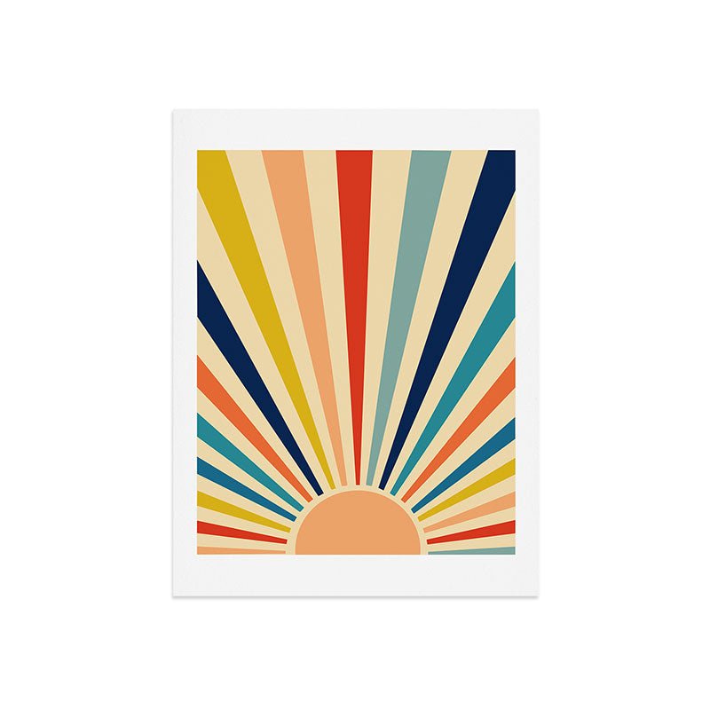 60s retro sun  Art Print