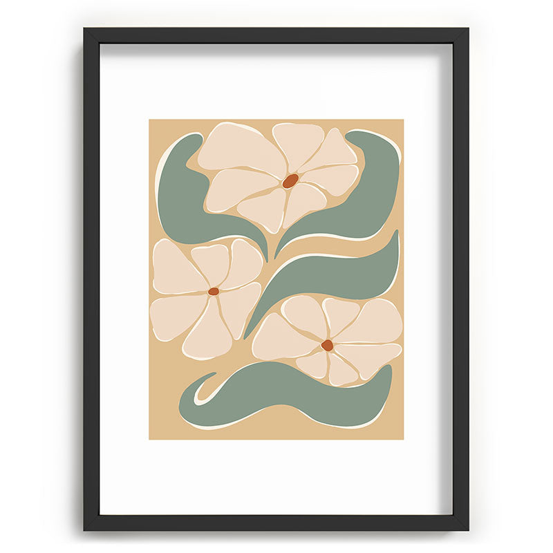 70s big flower botanical land 2 Framed Art Print