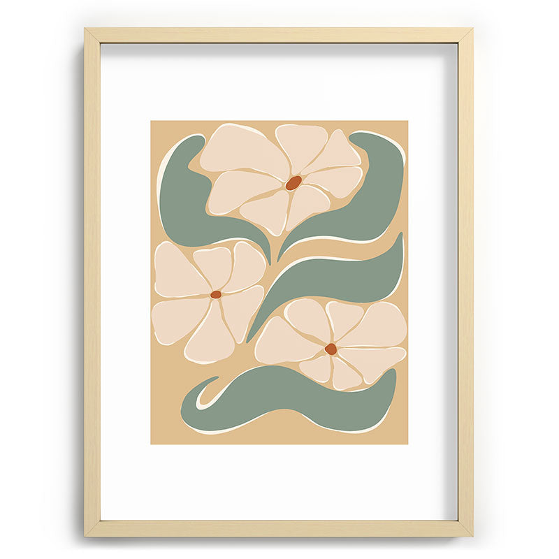 70s big flower botanical land 2 Framed Art Print