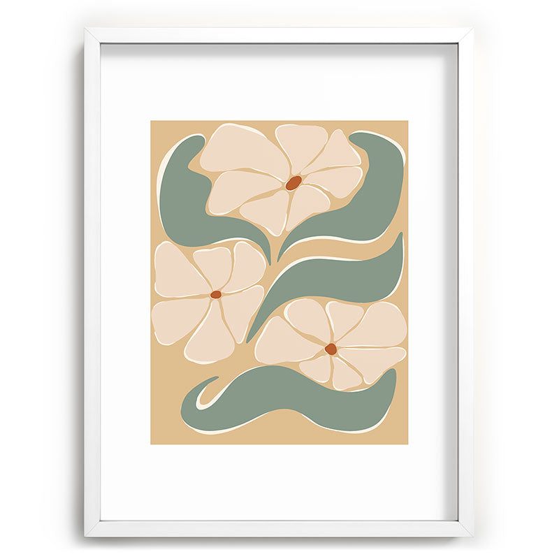 70s big flower botanical land 2 Framed Art Print