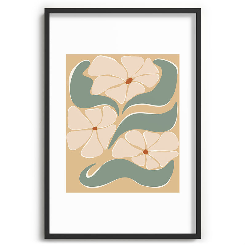 70s big flower botanical land 2 Framed Art Print