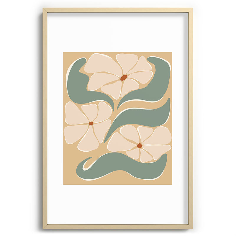 70s big flower botanical land 2 Framed Art Print