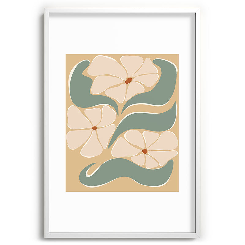 70s big flower botanical land 2 Framed Art Print