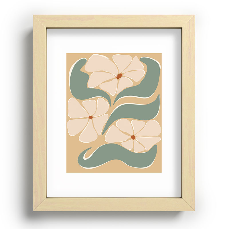 70s big flower botanical land 2 Framed Art Print