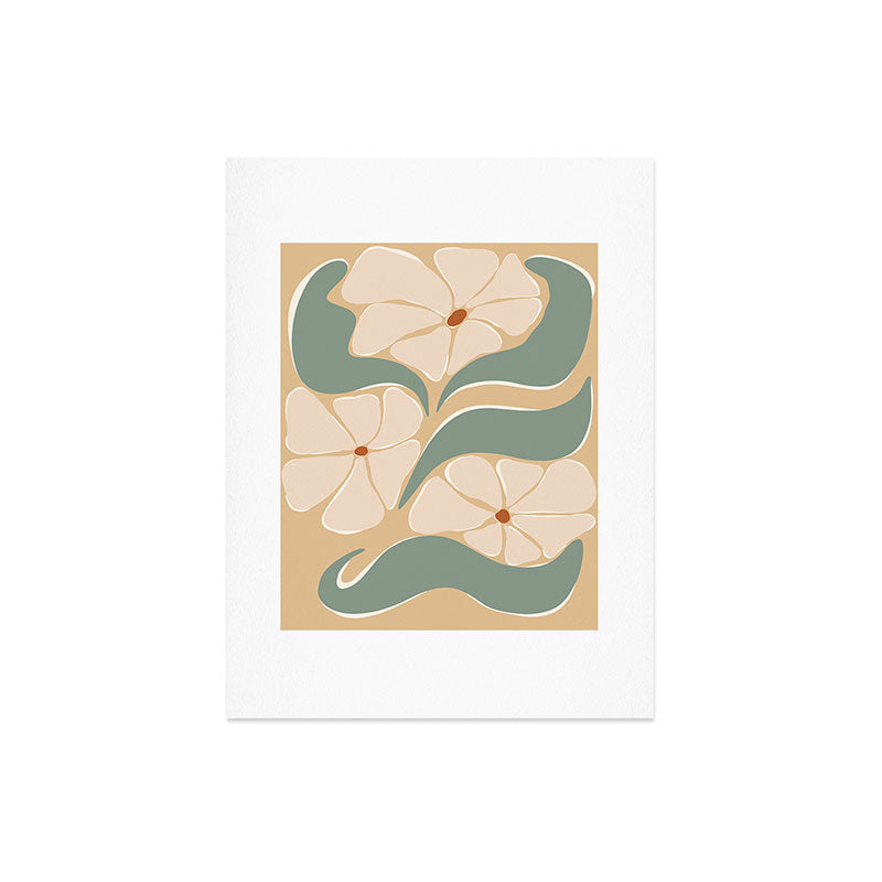 70s big flower botanical land 2 Art Print