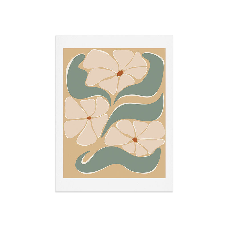 70s big flower botanical land 2 Art Print