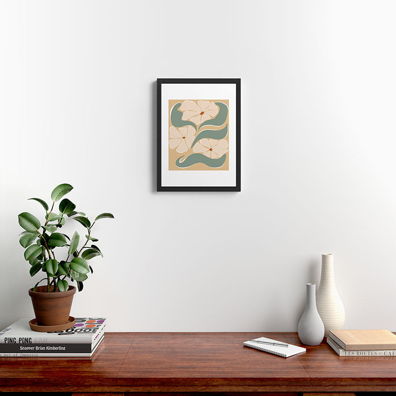 70s big flower botanical land 2 Framed Art Print