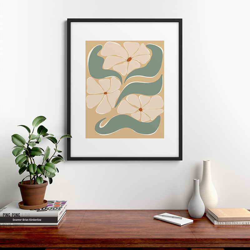 70s big flower botanical land 2 Framed Art Print