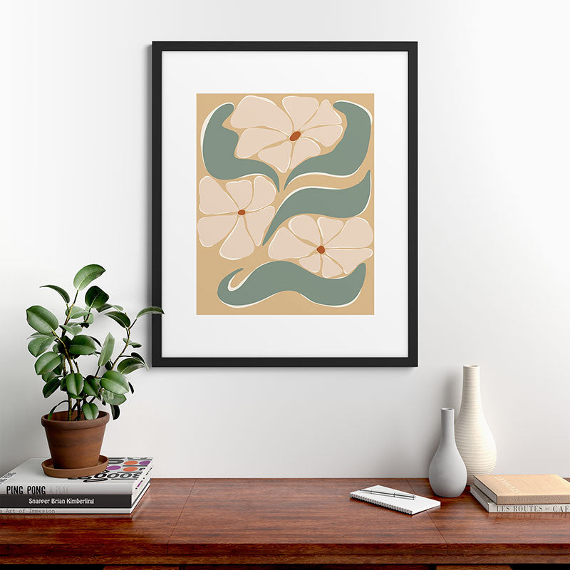 70s big flower botanical land 2 Framed Art Print