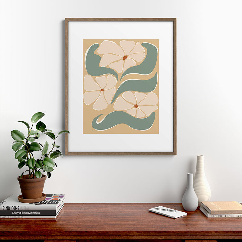 70s big flower botanical land 2 Framed Art Print