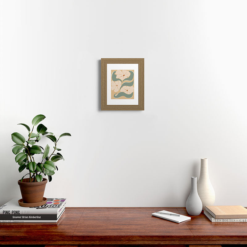 70s big flower botanical land 2 Framed Art Print
