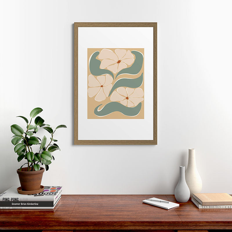 70s big flower botanical land 2 Framed Art Print