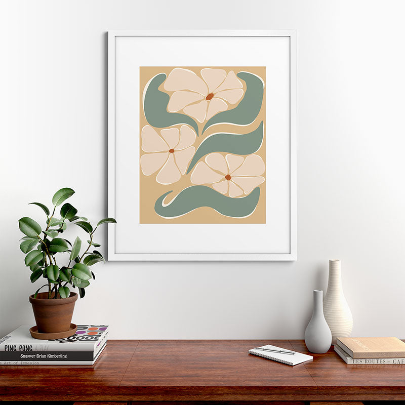 70s big flower botanical land 2 Framed Art Print
