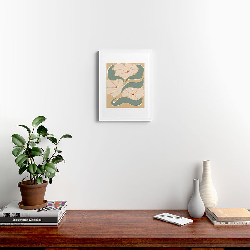 70s big flower botanical land 2 Framed Art Print