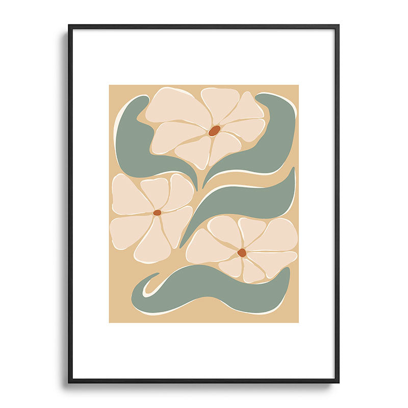 70s big flower botanical land 2 Framed Art Print