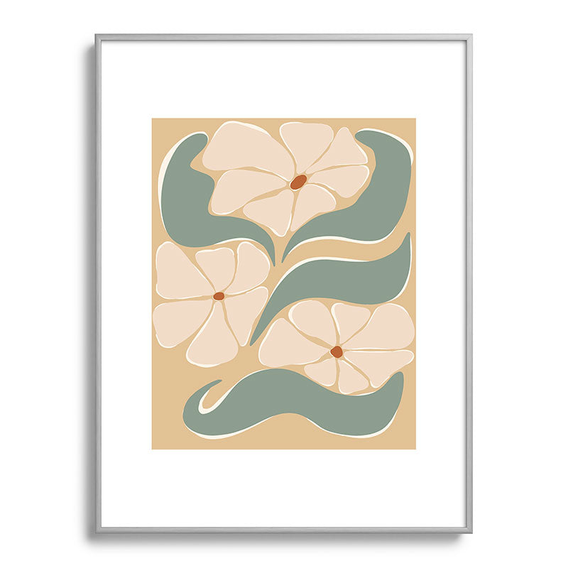 70s big flower botanical land 2 Framed Art Print