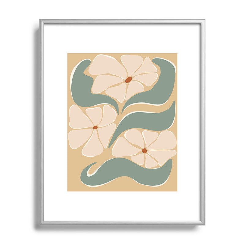 70s big flower botanical land 2 Framed Art Print