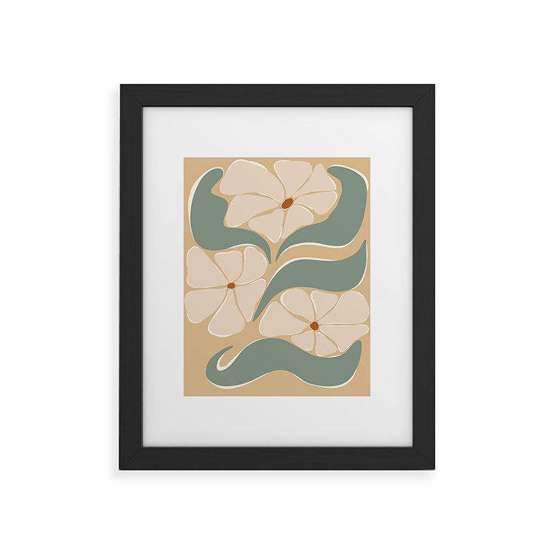 70s big flower botanical land 2 Framed Art Print