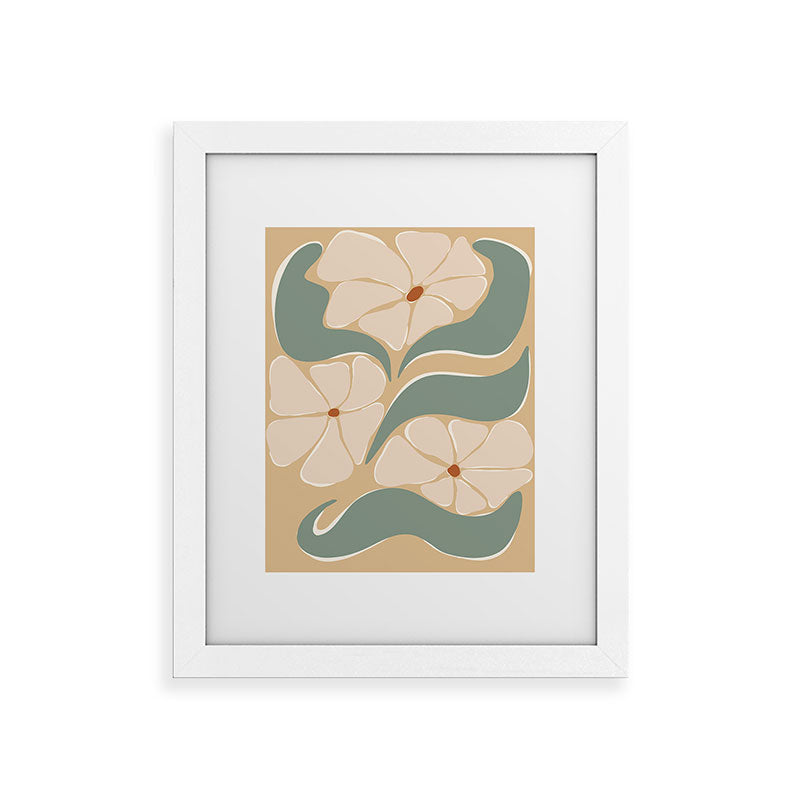 70s big flower botanical land 2 Framed Art Print