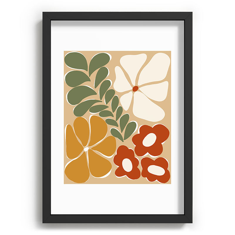70s boho botanical flowers   Framed Art Print