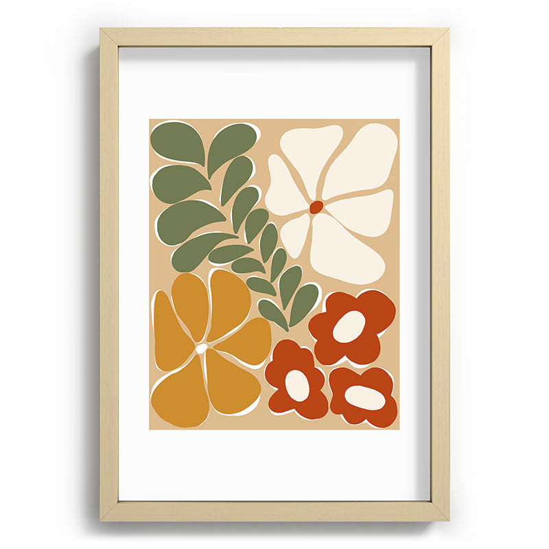 70s boho botanical flowers   Framed Art Print