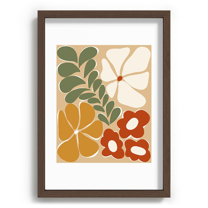 70s boho botanical flowers   Framed Art Print