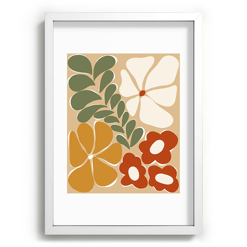 70s boho botanical flowers   Framed Art Print