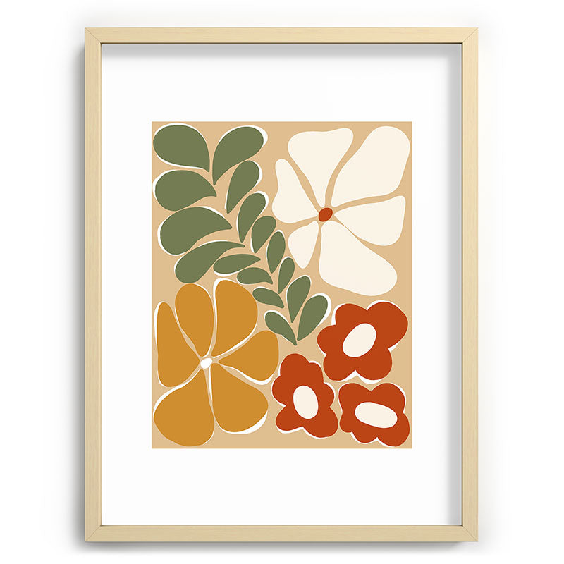 70s boho botanical flowers   Framed Art Print