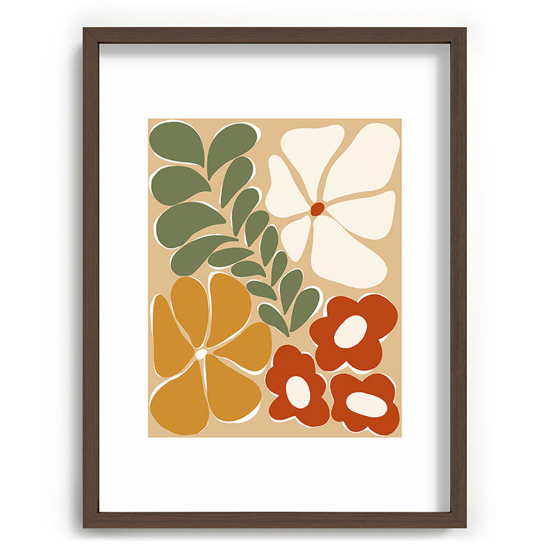 70s boho botanical flowers   Framed Art Print
