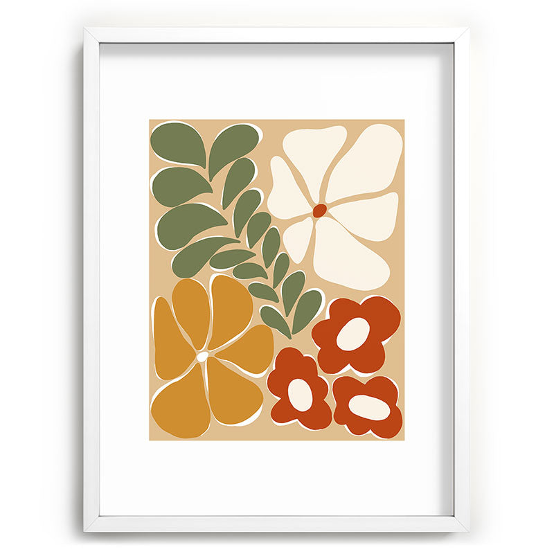 70s boho botanical flowers   Framed Art Print