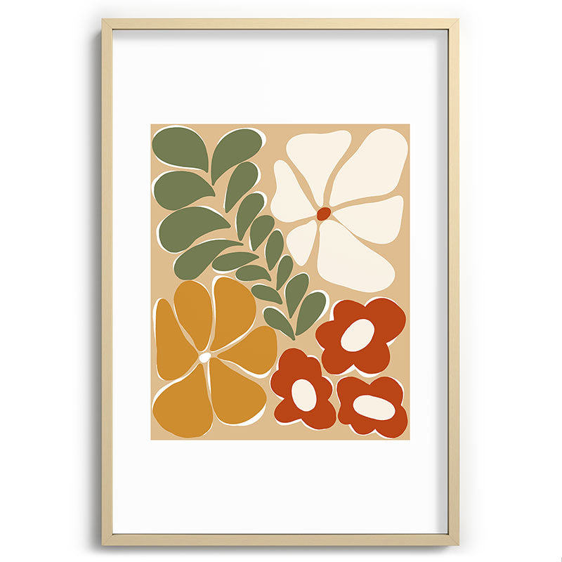 70s boho botanical flowers   Framed Art Print