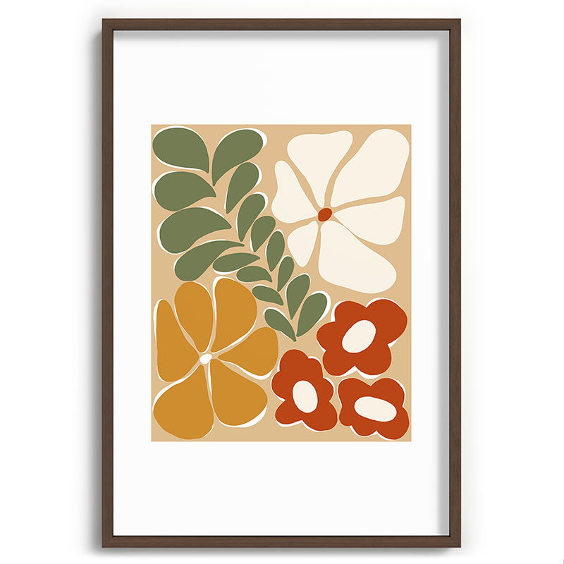 70s boho botanical flowers   Framed Art Print