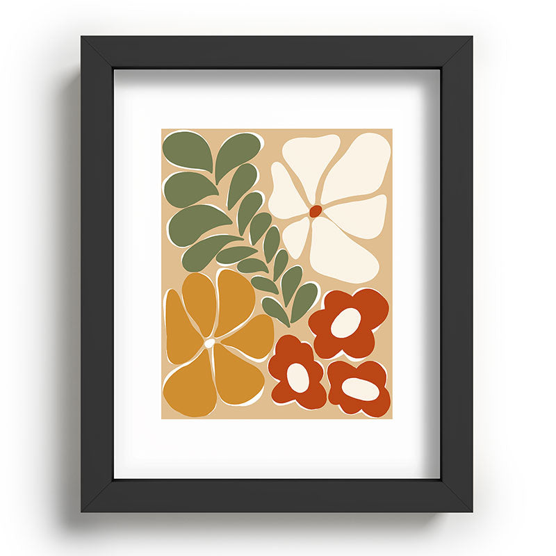 70s boho botanical flowers   Framed Art Print