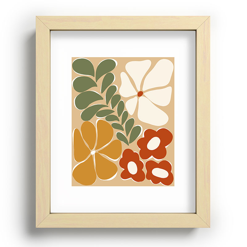 70s boho botanical flowers   Framed Art Print
