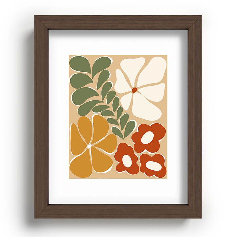 70s boho botanical flowers   Framed Art Print