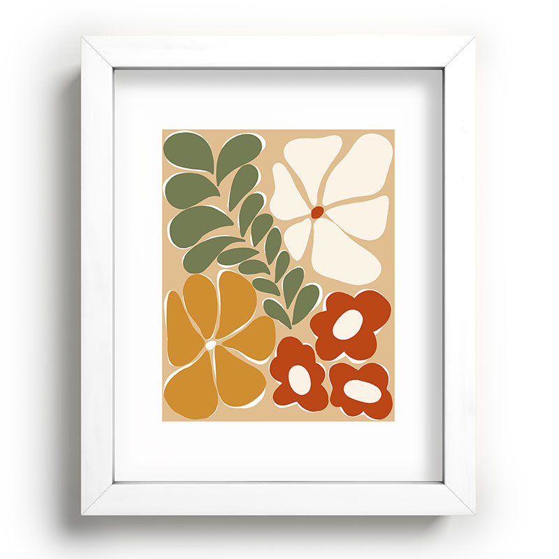 70s boho botanical flowers   Framed Art Print