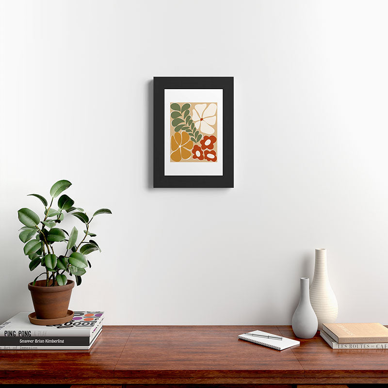 70s boho botanical flowers   Framed Art Print